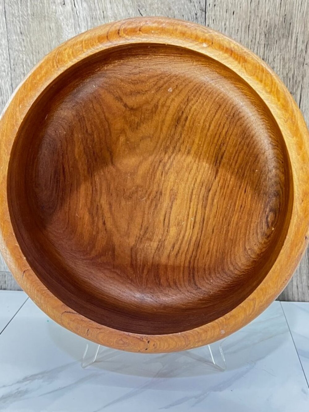 Vtg Teak Wood Serving Bowl Made in Thailand Nut Dish Dolphin 9 3/4x3 3/4"